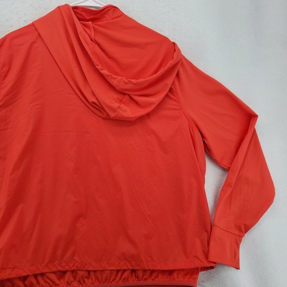AVIA Shirt Women's Long Sleeve 1/4 Zip Hooded Pullover w/ Toggles Orange XL - Picture 11 of 12